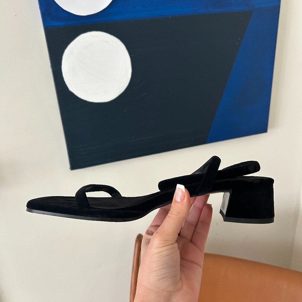 The Row velvet sandals